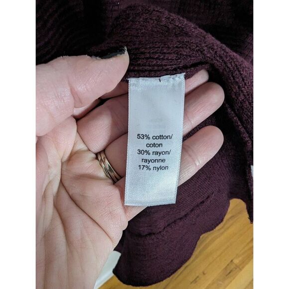 Maurice's Maroon Long Sleeve Button Detail Tunic Sweater - Size L - Picture 9 of 9